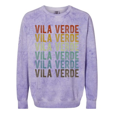 Vila Verde City Portugal Retro Colorblast Crewneck Sweatshirt