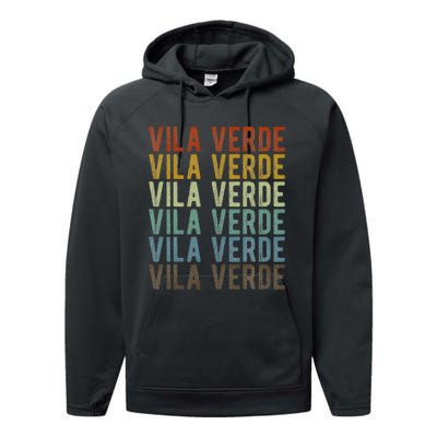 Vila Verde City Portugal Retro Performance Fleece Hoodie