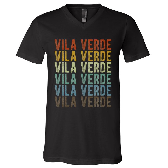 Vila Verde City Portugal Retro V-Neck T-Shirt