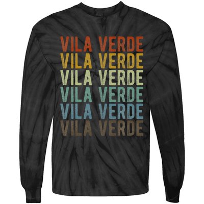 Vila Verde City Portugal Retro Tie-Dye Long Sleeve Shirt