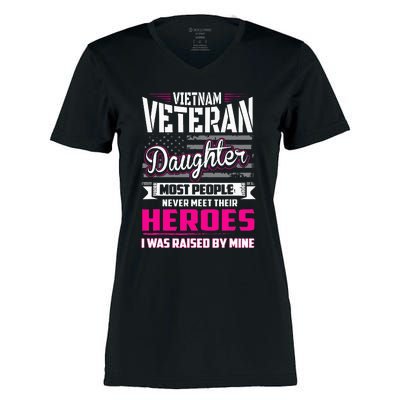 Vietnam Veteran Daughter Raised By My Hero Women's Momentum V-Neck T-Shirt