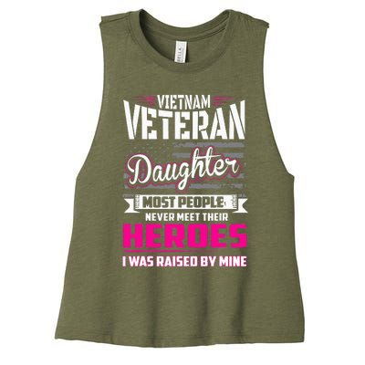 Vietnam Veteran Daughter Raised By My Hero Women's Racerback Cropped Tank