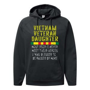 Vietnam Veteran Daughter Raised By My Hero War Veterans Performance Fleece Hoodie