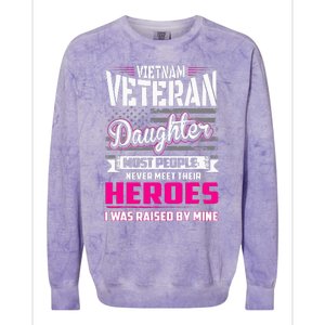 Vietnam Veteran Daughter Raised By My Hero Colorblast Crewneck Sweatshirt