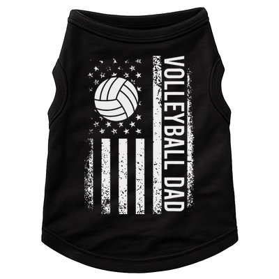 Vintage Volleyball Dad Usa Flag Retro Fathers Day Daddy Papa Doggie Tank