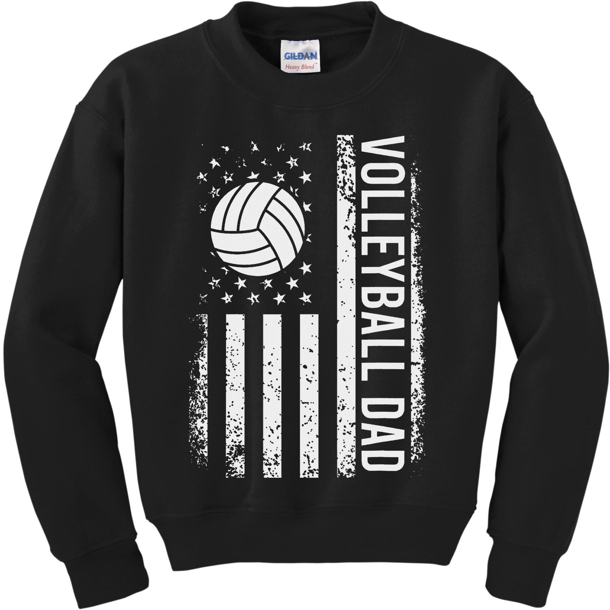 Vintage Volleyball Dad Usa Flag Retro Fathers Day Daddy Papa Kids Sweatshirt