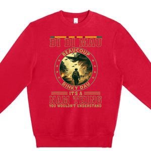 Vietnam Veteran Di Di Mau Vietnam War Memorial Day Premium Crewneck Sweatshirt