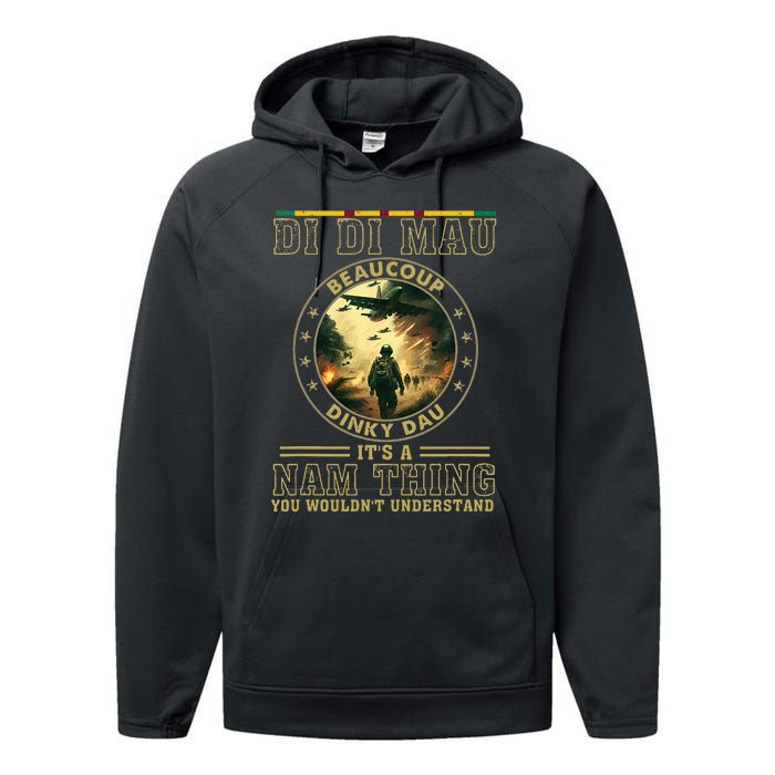 Vietnam Veteran Di Di Mau Vietnam War Memory Memorial Day Performance Fleece Hoodie