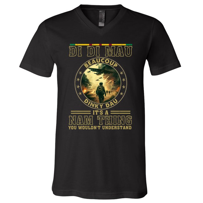 Vietnam Veteran Di Di Mau Vietnam War Memory Memorial Day V-Neck T-Shirt