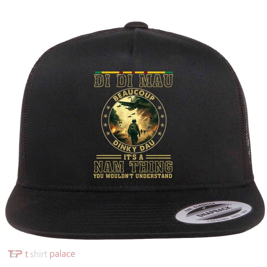 Vietnam Veteran Di Di Mau Vietnam War Memory Memorial Day Flat Bill Trucker Hat