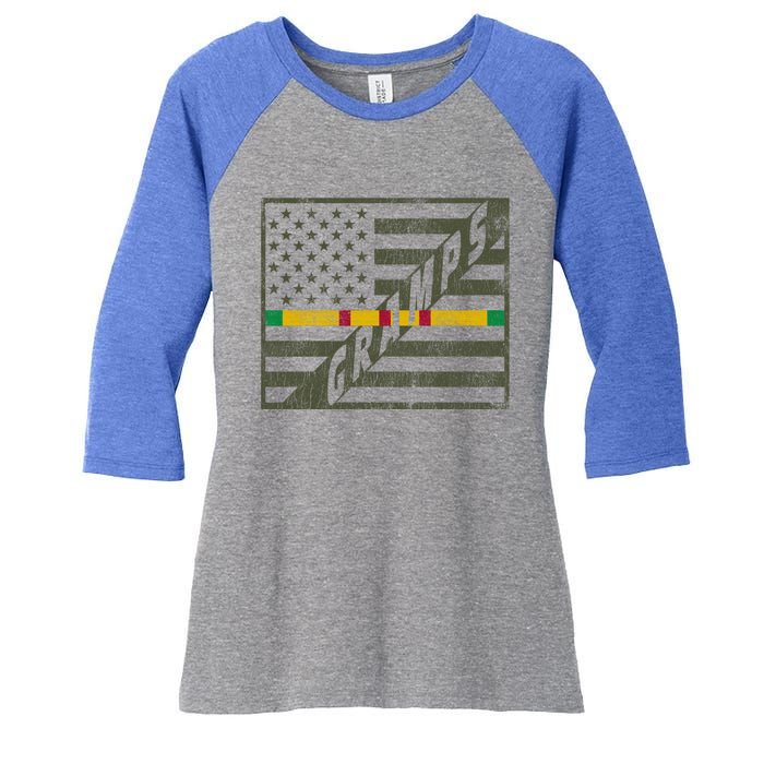 Vietnam Veteran Dad Gift For Proud Patriotic Gramps Grandpa Cool Gift Women's Tri-Blend 3/4-Sleeve Raglan Shirt