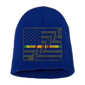 Vietnam Veteran Dad Gift For Proud Patriotic Gramps Grandpa Cool Gift Short Acrylic Beanie