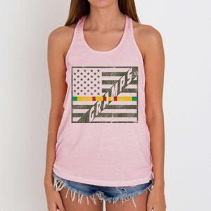 Vietnam Veteran Dad Gift For Proud Patriotic Gramps Grandpa Cool Gift Women's Knotted Racerback Tank