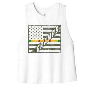 Vietnam Veteran Dad Gift For Proud Patriotic Gramps Grandpa Cool Gift Women's Racerback Cropped Tank