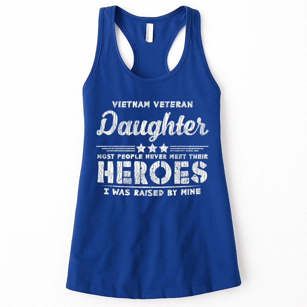 Vietnam Veteran Daughter Hero Father Proud Dad Papa Veteran Gift Womens Tank Top