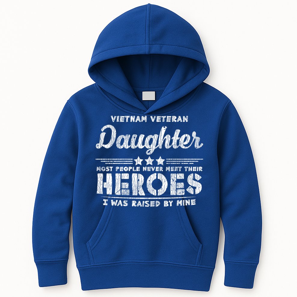 Vietnam Veteran Daughter Hero Father Proud Dad Papa Veteran Gift Kids Hoodie