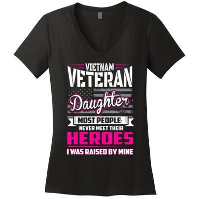 Vietnam Veteran Daughter Raised By My Hero Women's V-Neck T-Shirt