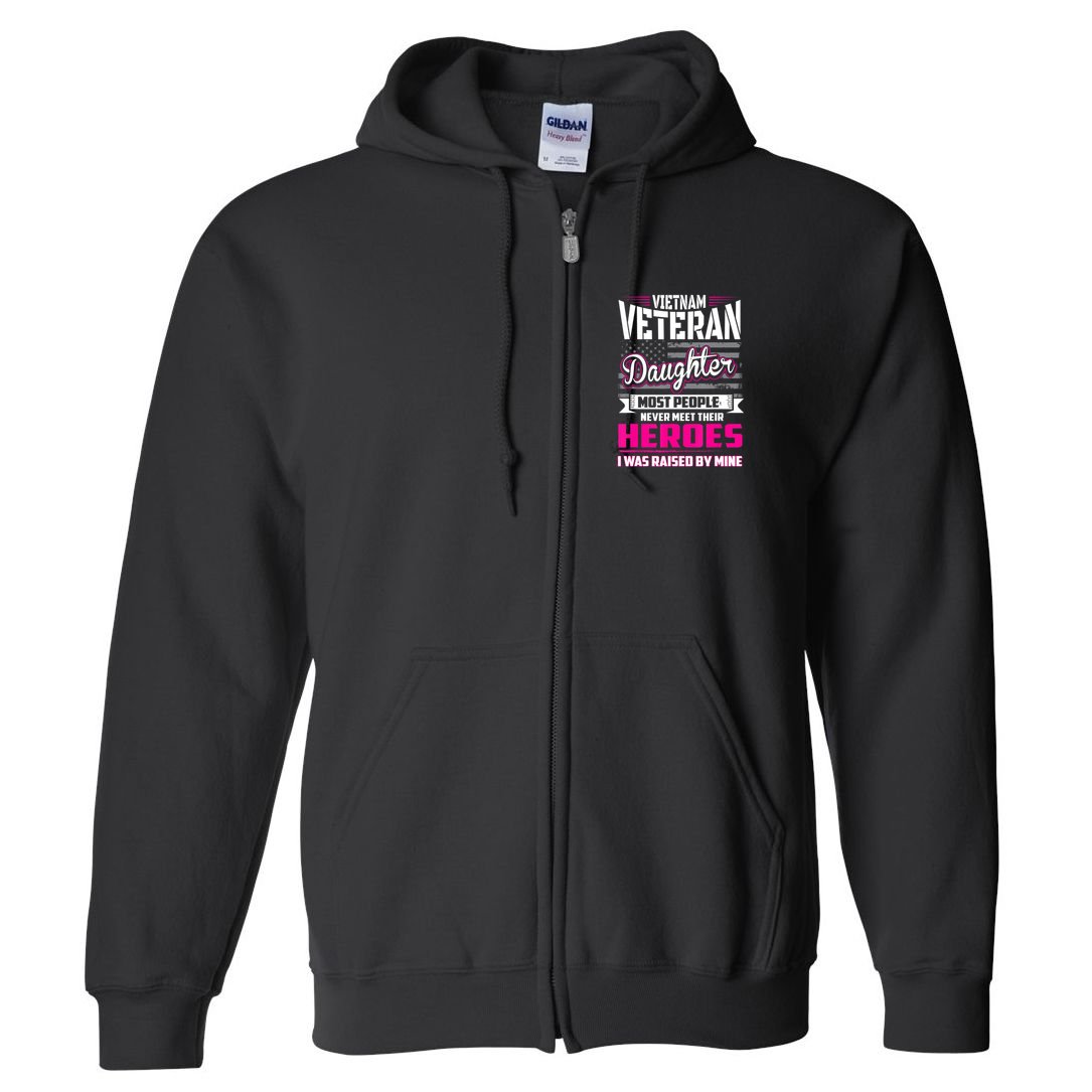 Vietnam Veteran Daughter Raised By My Hero Full Zip Hoodie