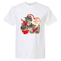 Vintage ValentineS Day Cat Kitten Kitty Retro Valentine Garment-Dyed Heavyweight T-Shirt