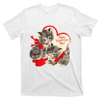 Vintage ValentineS Day Cat Kitten Kitty Retro Valentine T-Shirt