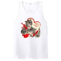 Vintage ValentineS Day Cat Kitten Kitty Retro Valentine PosiCharge Competitor Tank