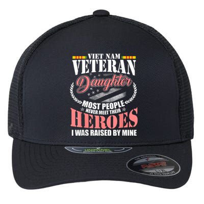 Vietnam Veteran Daughter American Flag Military US Patriot Flexfit Unipanel Trucker Cap