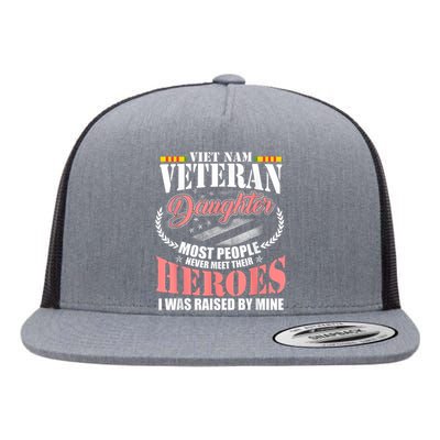 Vietnam Veteran Daughter American Flag Military US Patriot Flat Bill Trucker Hat