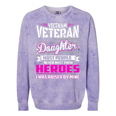 Vietnam Veteran Daughter Raised By My Hero Colorblast Crewneck Sweatshirt