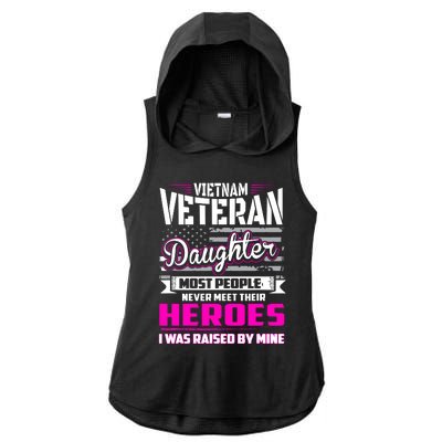 Vietnam Veteran Daughter Raised By My Hero Ladies PosiCharge Tri-Blend Wicking Draft Hoodie Tank