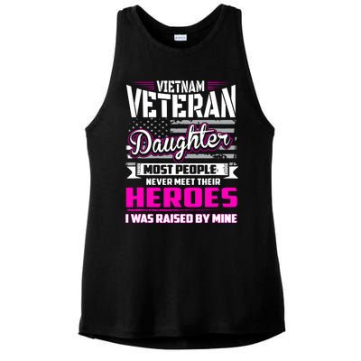 Vietnam Veteran Daughter Raised By My Hero Ladies PosiCharge Tri-Blend Wicking Tank