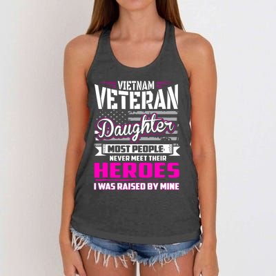 Vietnam Veteran Daughter Raised By My Hero Women's Knotted Racerback Tank