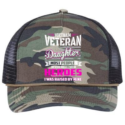 Vietnam Veteran Daughter Raised By My Hero Retro Rope Trucker Hat Cap