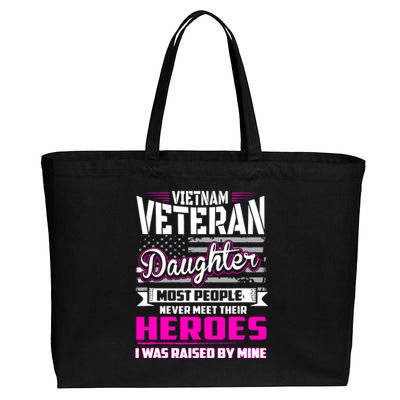 Vietnam Veteran Daughter Raised By My Hero Cotton Canvas Jumbo Tote