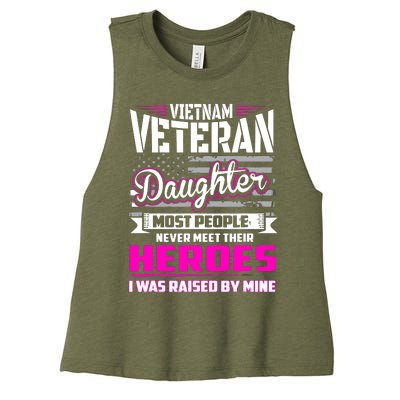 Vietnam Veteran Daughter Raised By My Hero Women's Racerback Cropped Tank