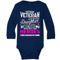 Vietnam Veteran Daughter Raised By My Hero Baby Long Sleeve Bodysuit