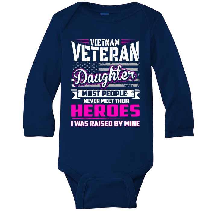 Vietnam Veteran Daughter Raised By My Hero Baby Long Sleeve Bodysuit