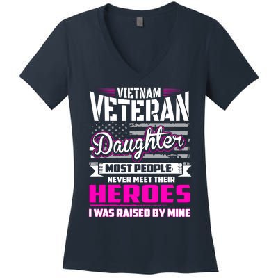 Vietnam Veteran Daughter Raised By My Hero Women's V-Neck T-Shirt