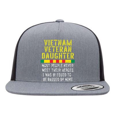 Vietnam Veteran Daughter Raised By My Hero War Veterans Flat Bill Trucker Hat