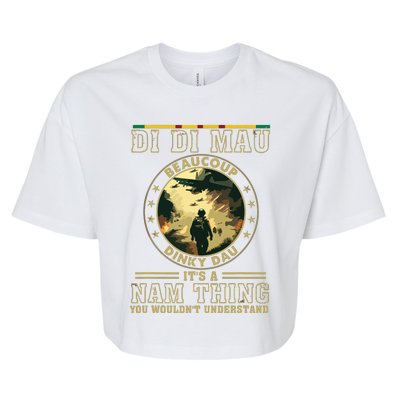 Vietnam Veteran Di Di Mau Vietnam War Memory Memorial Day Bella+Canvas Jersey Crop Tee