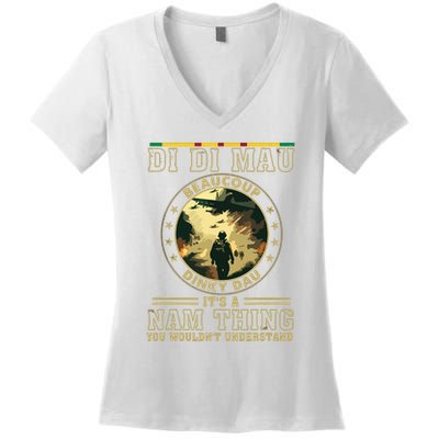 Vietnam Veteran Di Di Mau Vietnam War Memory Memorial Day Women's V-Neck T-Shirt