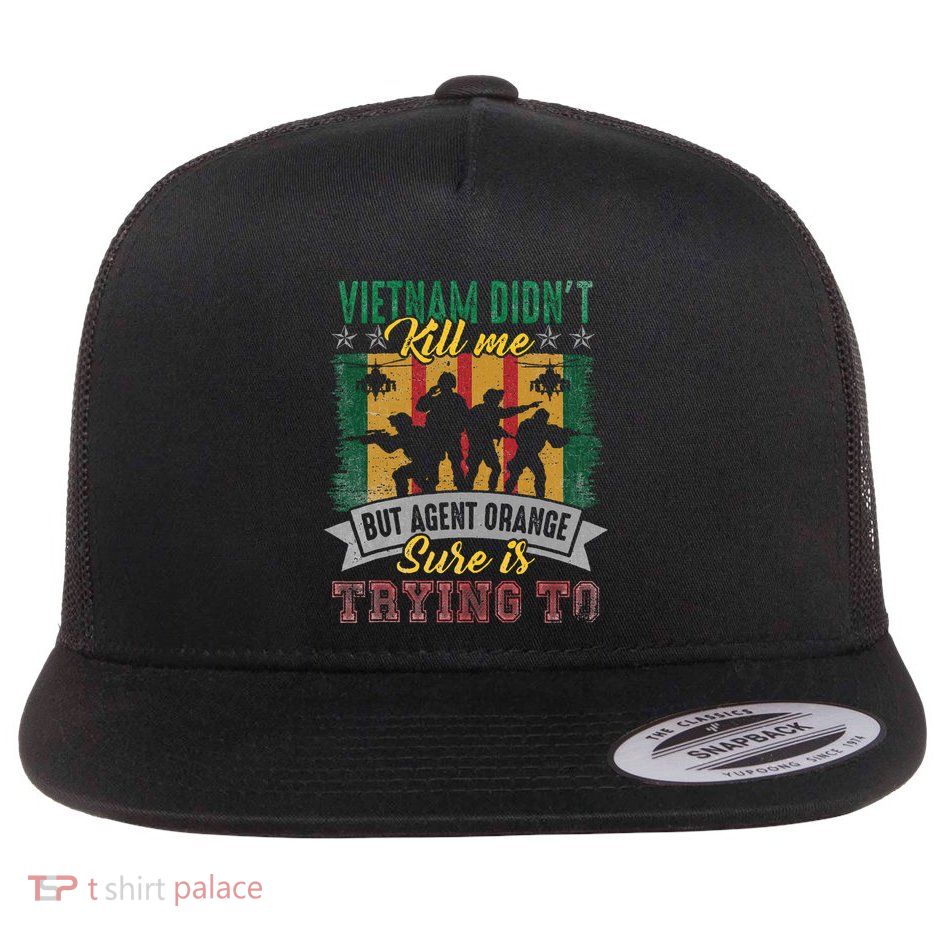 Vietnam Veterans Day Orange Agent Victims Retired Soldiers Flatbill Hat
