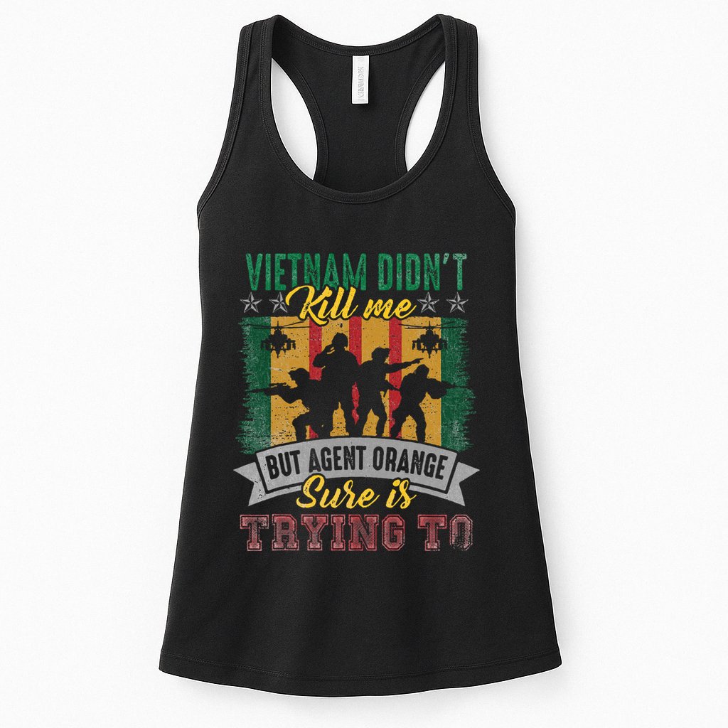 Vietnam Veterans Day Orange Agent Victims Retired Soldiers Womens Tank Top