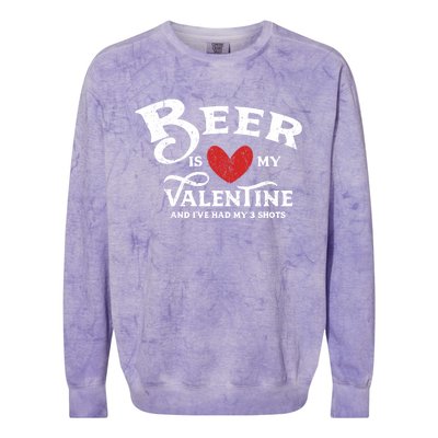 Vintage Valentines Day Design For Adultsgift Beer Is My Love Great Gift Colorblast Crewneck Sweatshirt