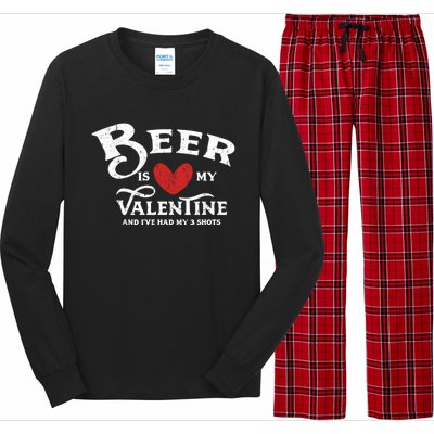 Vintage Valentines Day Design For Adultsgift Beer Is My Love Great Gift Long Sleeve Pajama Set