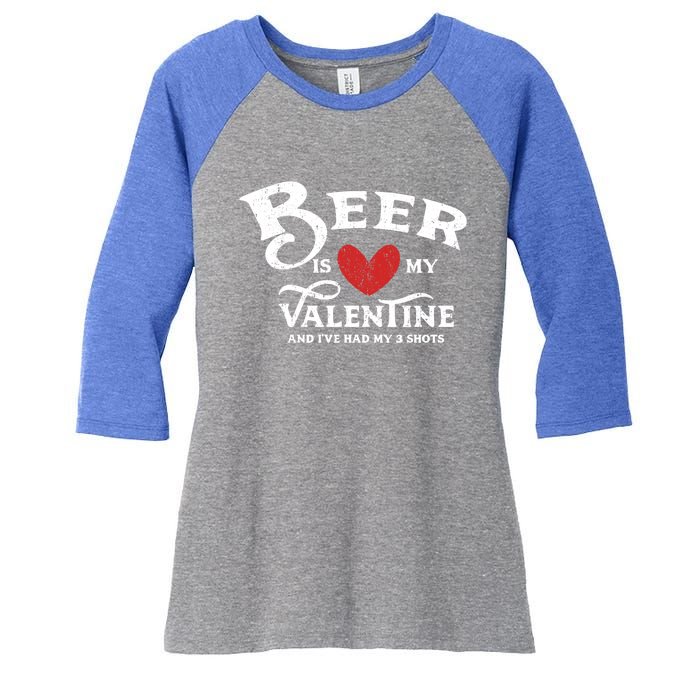 Vintage Valentines Day Design For Adultsgift Beer Is My Love Great Gift Women's Tri-Blend 3/4-Sleeve Raglan Shirt