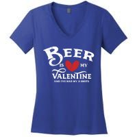 Vintage Valentines Day Design For Adultsgift Beer Is My Love Great Gift Women's V-Neck T-Shirt