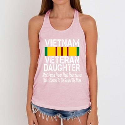 Vietnam Veteran Daughter Raised By My Hero Military Service Gift Women's Knotted Racerback Tank