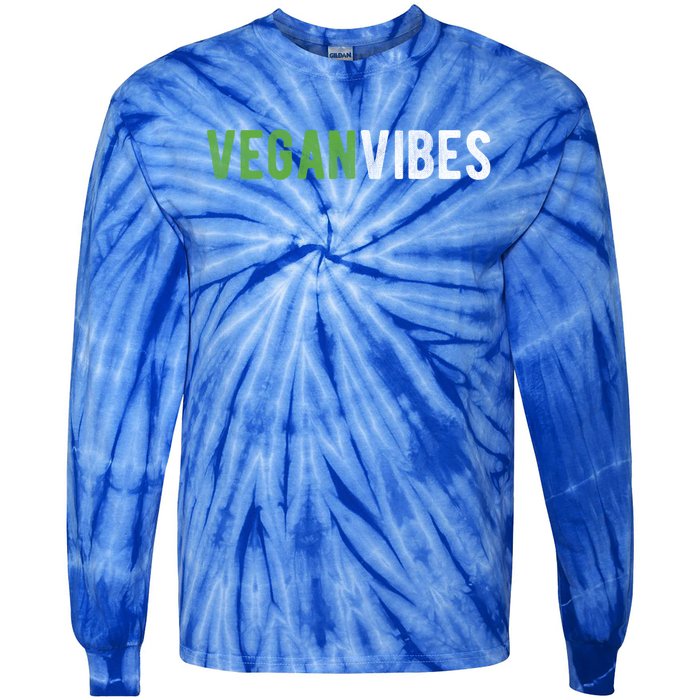 Vegan Vibes Design Gift For Plant Based Lifestyle Veganism Gift Tie-Dye Long Sleeve Shirt