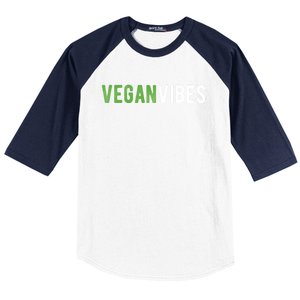 Vegan Vibes Design Gift For Plant Based Lifestyle Veganism Gift Baseball Sleeve Shirt