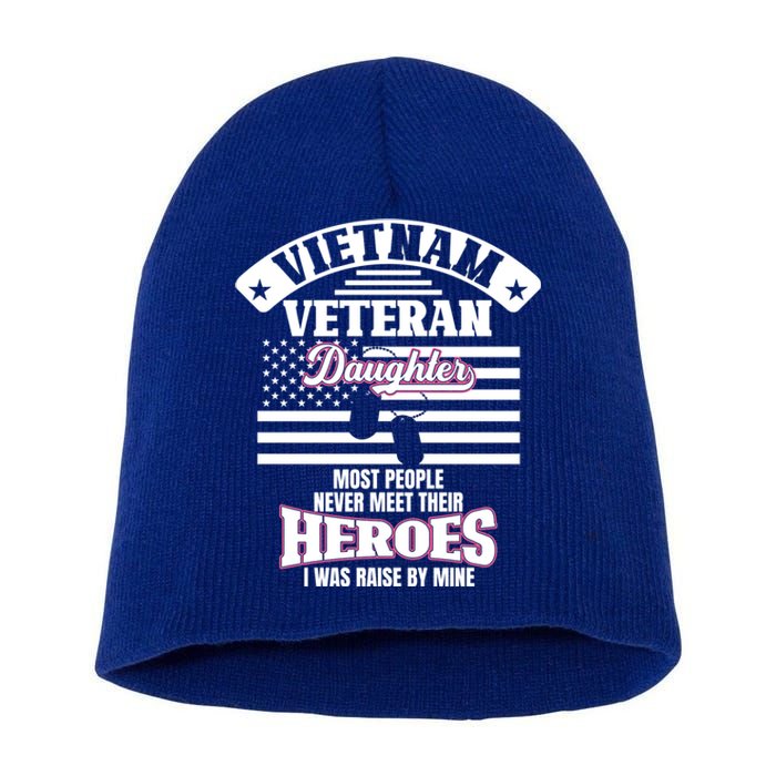 Vietnam Veteran Daughter Fun Memorial Day Veteran Graphic Great Gift Short Acrylic Beanie